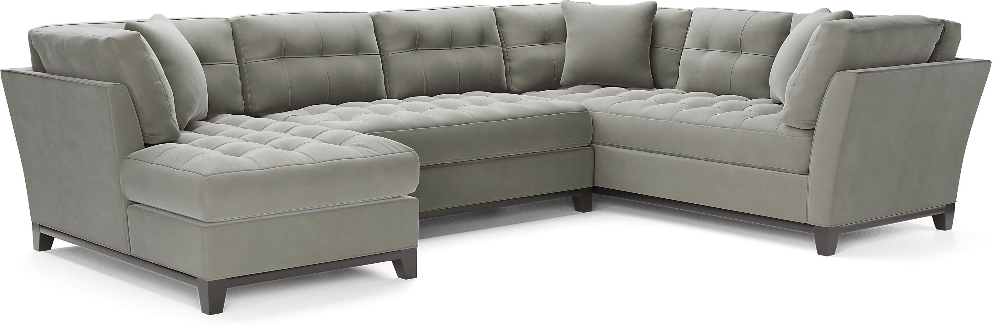 Metro Gray Microfiber 3 Pc Sectional