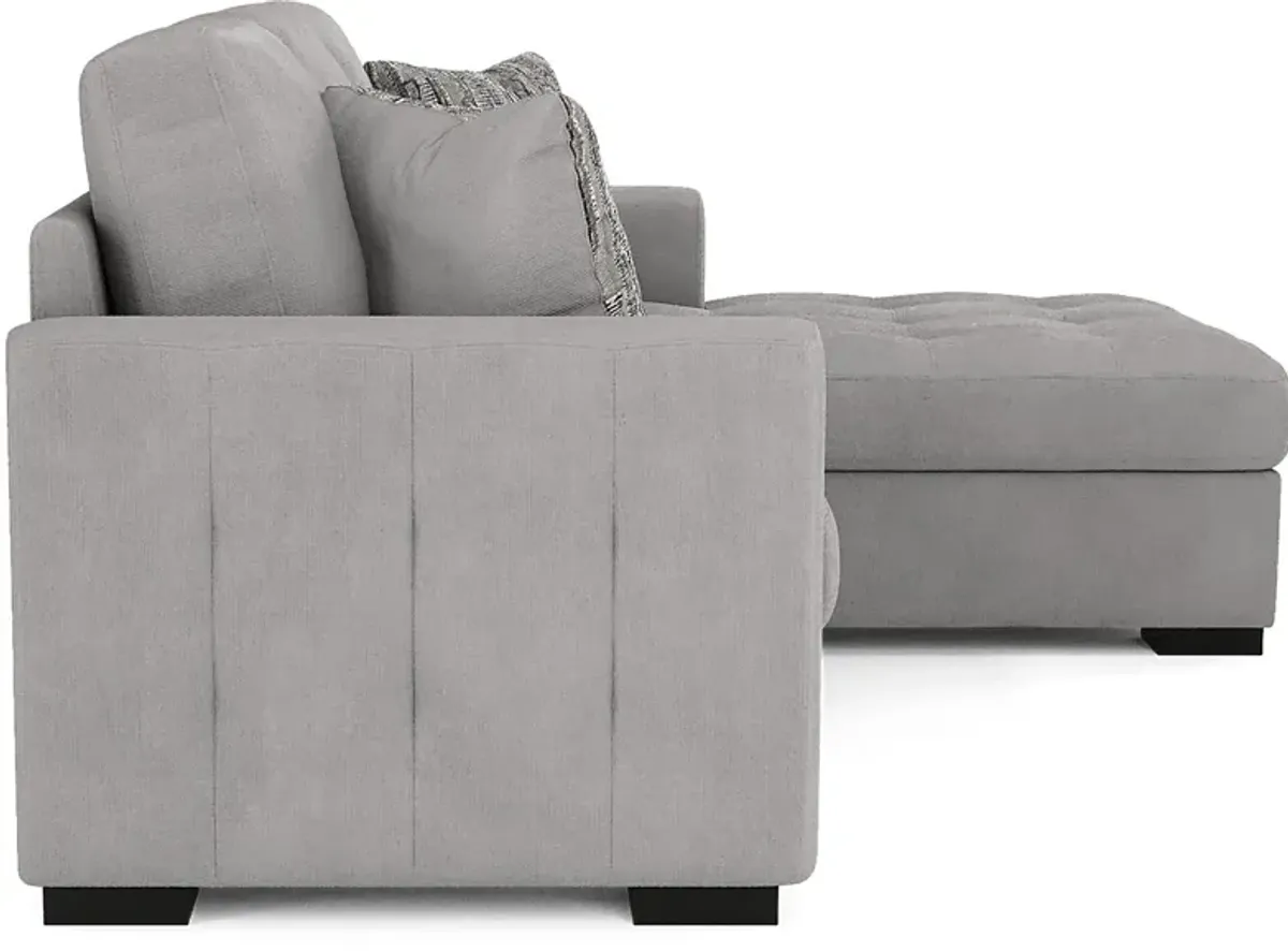 Angelino Heights Gray 2 Pc Sleeper Sectional