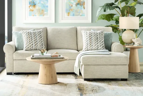 Rivera Cream 2 Pc Sleeper Sectional