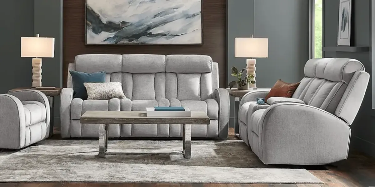 Copperfield Gray 3 Pc Dual Power Reclining Living Room