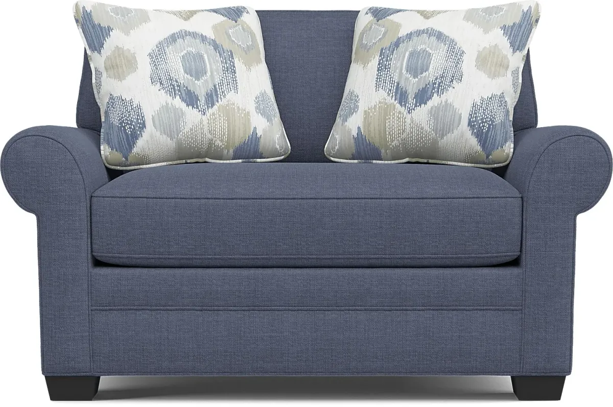 Bellingham Sapphire Textured Chenille 7 Pc Living Room with Gel Foam Sleeper Sofa