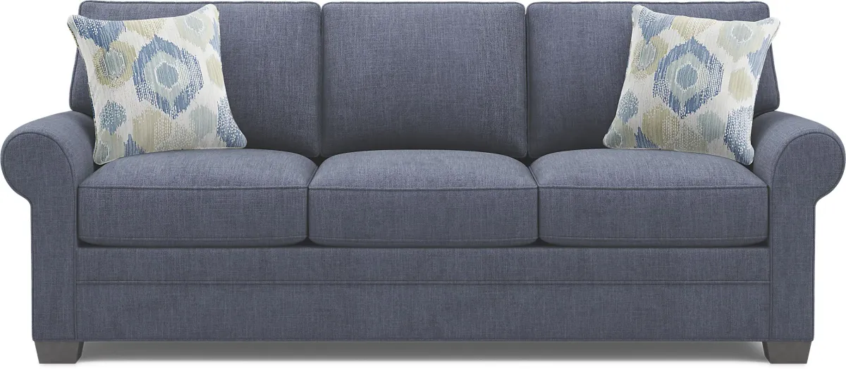 Bellingham Sapphire Textured Chenille 7 Pc Living Room with Gel Foam Sleeper Sofa