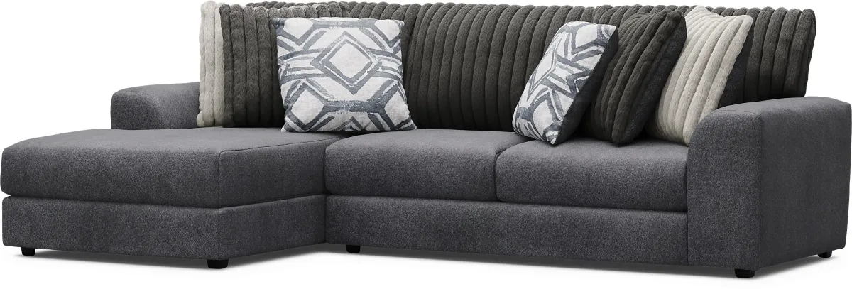 Moreau Street Black 5 Pc Sectional Living Room