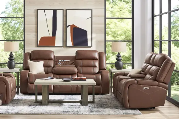 Denali Brown Leather 6 Pc Power Reclining Living Room
