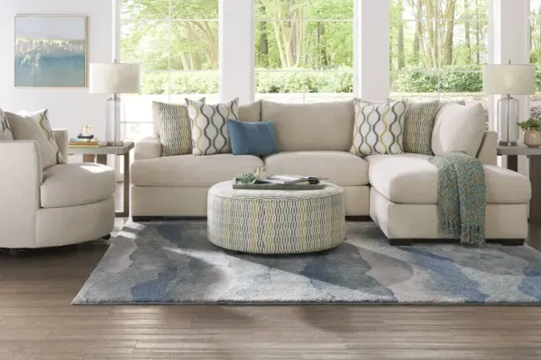 Briar Street Beige Chenille 6 Pc Sectional Living Room