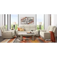 State Street Beige 5 Pc Living Room with Reclining Sofa