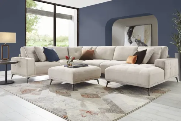 Valencia Light Gray 5 Pc Sectional Living Room