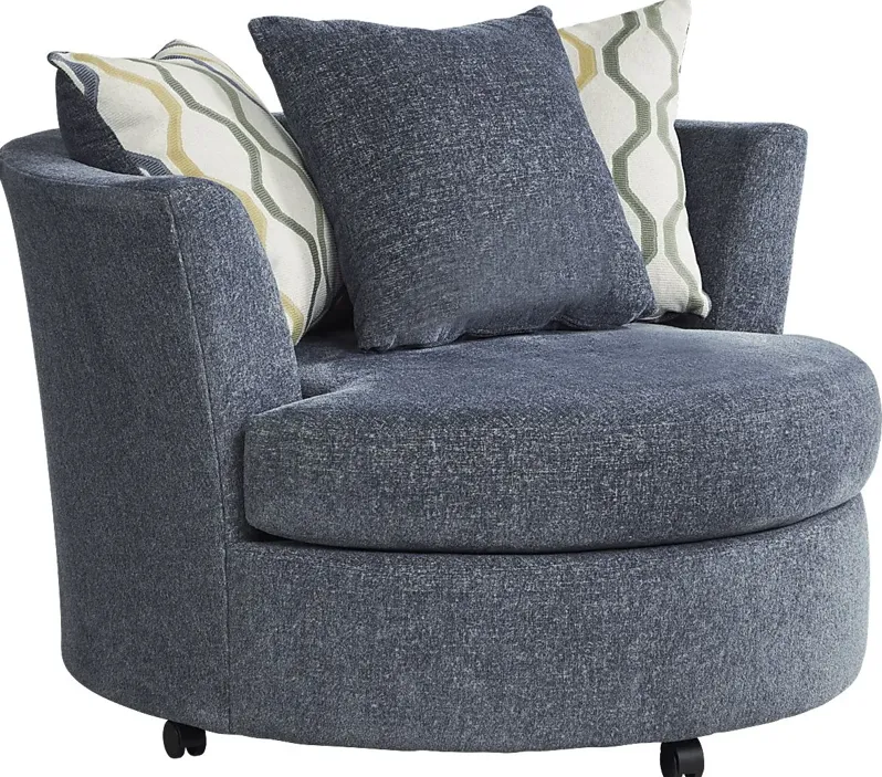 Briar Street Blue Swivel Accent Chair