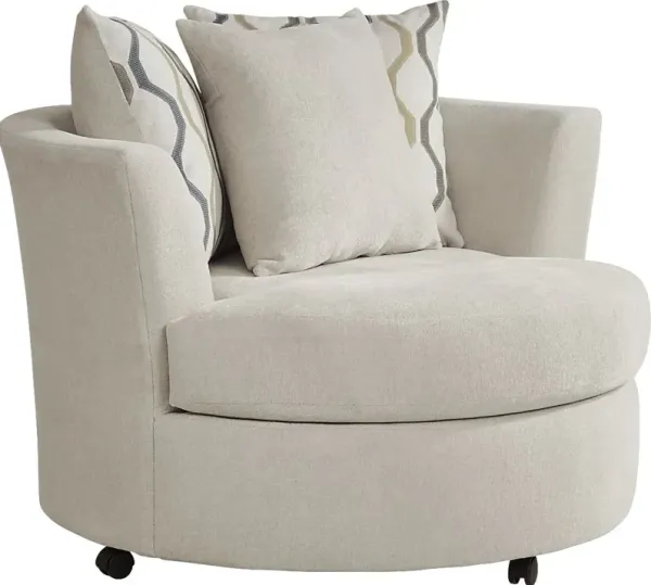 Briar Street Beige Swivel Accent Chair