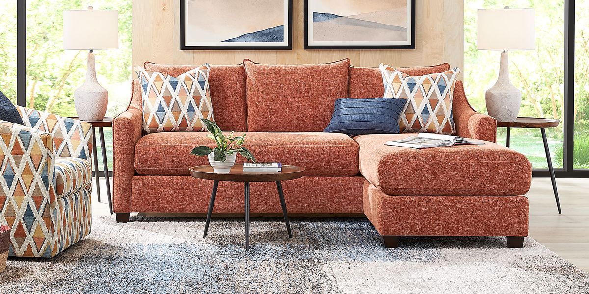 Soho Place Russet 5 Pc Living Room with Sleeper Chaise Sofa