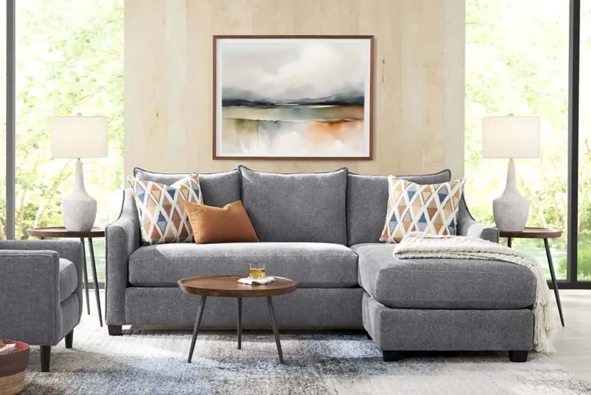 Soho Place Gray 5 Pc Living Room with Sleeper Chaise Sofa