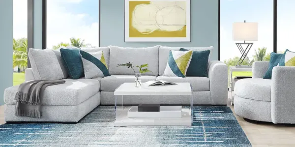 Perry Gray 6 Pc Sectional Living Room