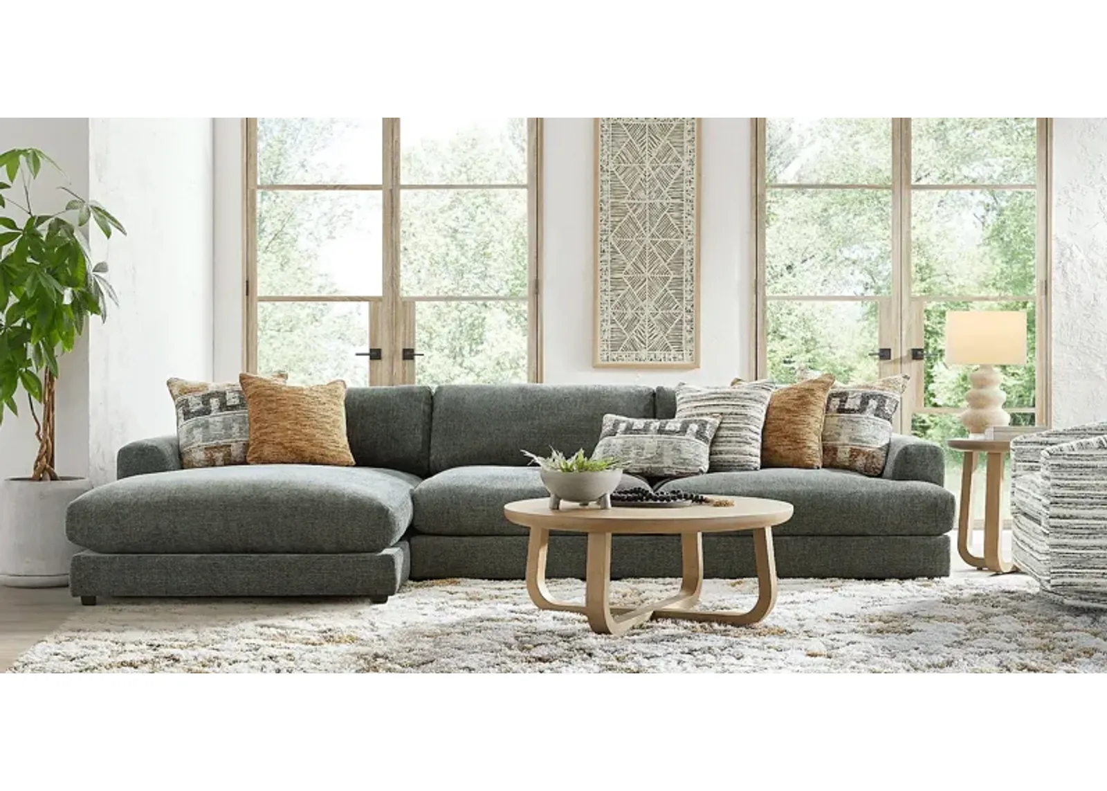 Montecito Charcoal 5 Pc Sectional Living Room