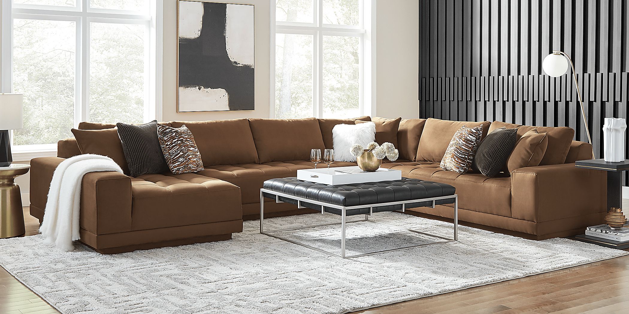 Milano Brown 4 Pc Sectional