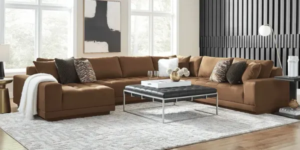 Milano Brown 4 Pc Sectional