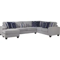 Aberlin Court Blue 3 Pc Sectional