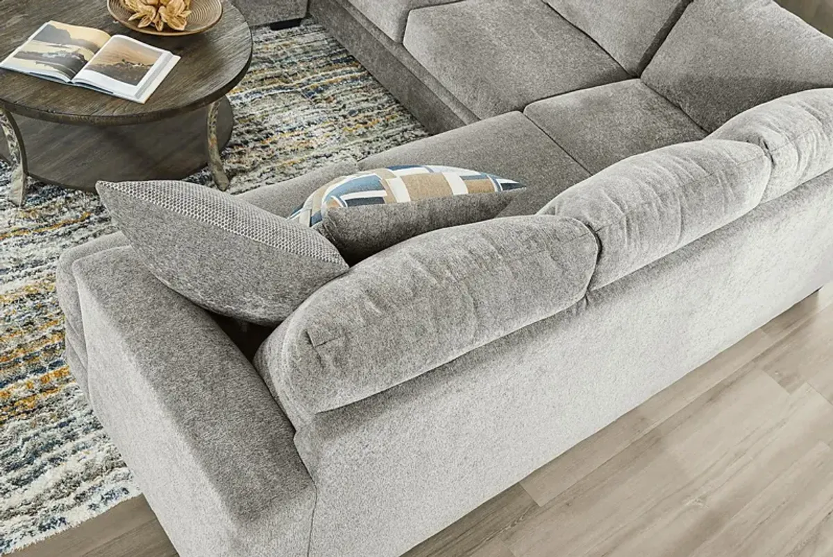Copley Place Slate 2 Pc Gel Foam Sleeper Sectional