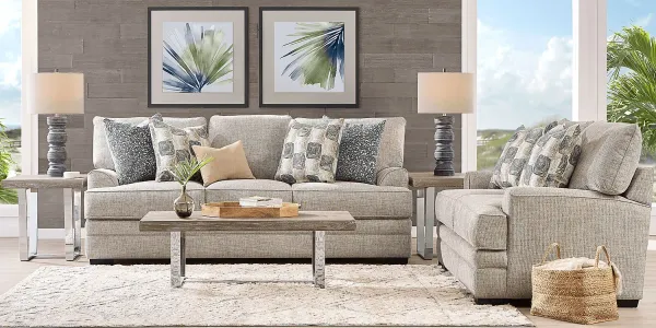 Arbour Hill Dove 7 Pc Living Room with Gel Foam Sleeper Sofa