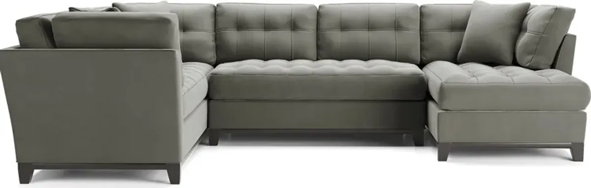 Metro Gray Microfiber 3 Pc Sectional