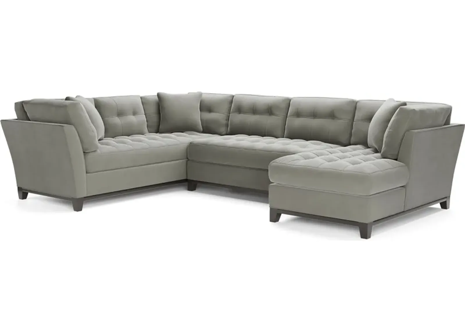 Metro Gray Microfiber 3 Pc Sectional