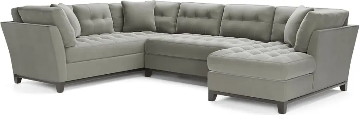 Metro Gray Microfiber 3 Pc Sectional