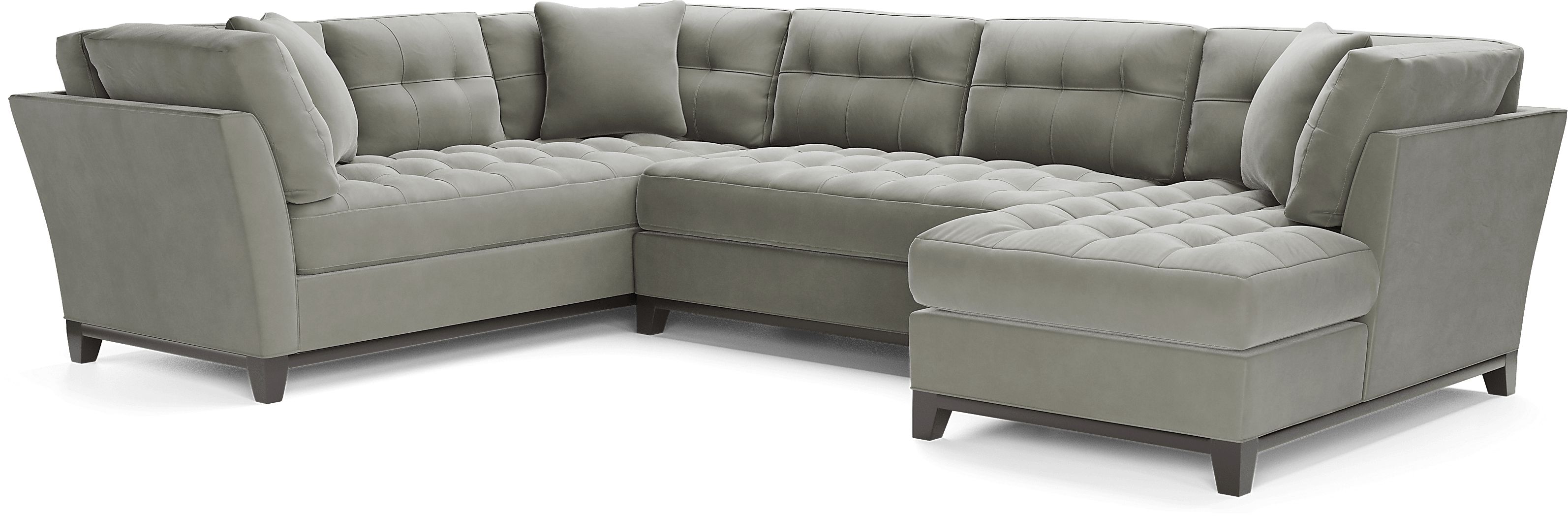 Metro Gray Microfiber 3 Pc Sectional