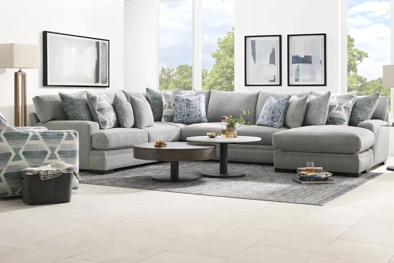 Bedford Park Gray 3 Pc Sectional with Chaise