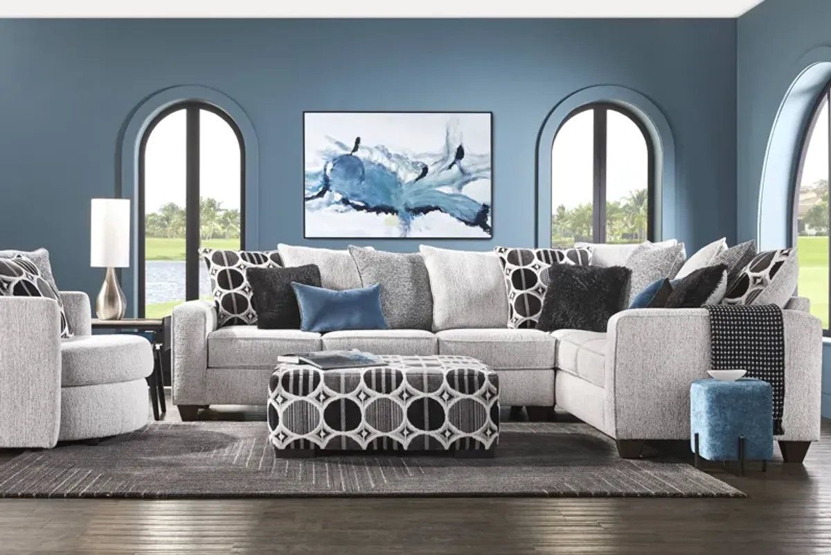 Benton Place Gray 3 Pc Sectional Living Room