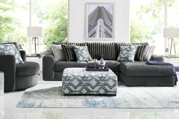 Moreau Street Black 5 Pc Sectional Living Room