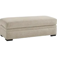 Sutterfield Beige Storage Ottoman | Furniture.com