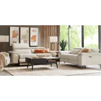 Weatherford Park Beige 7 Pc Dual Power Reclining Living Room