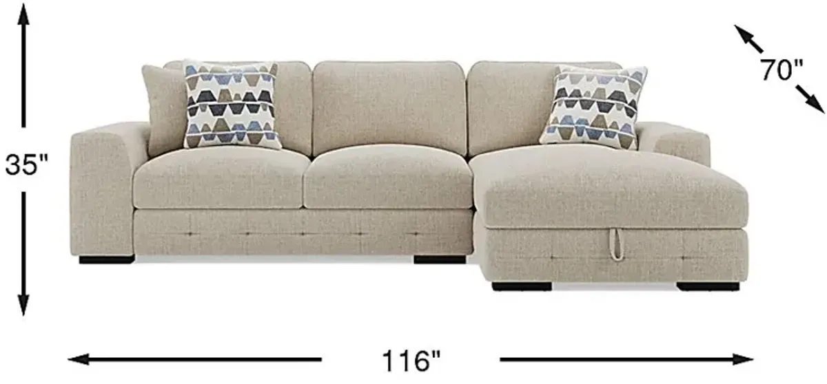 Marcola Sand 2 Pc Sleeper Sectional