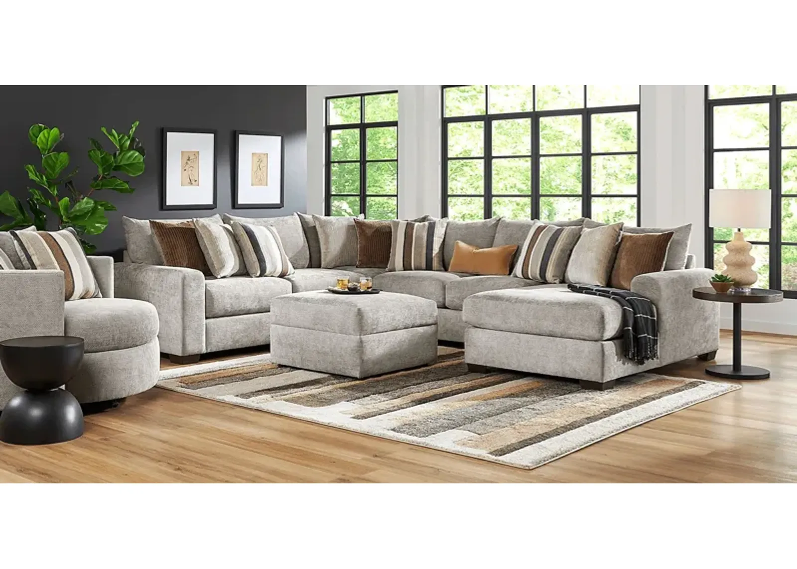 Martin Gray 6 Pc Sectional Living Room