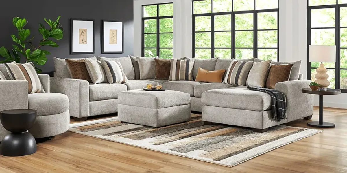 Martin Gray 6 Pc Sectional Living Room