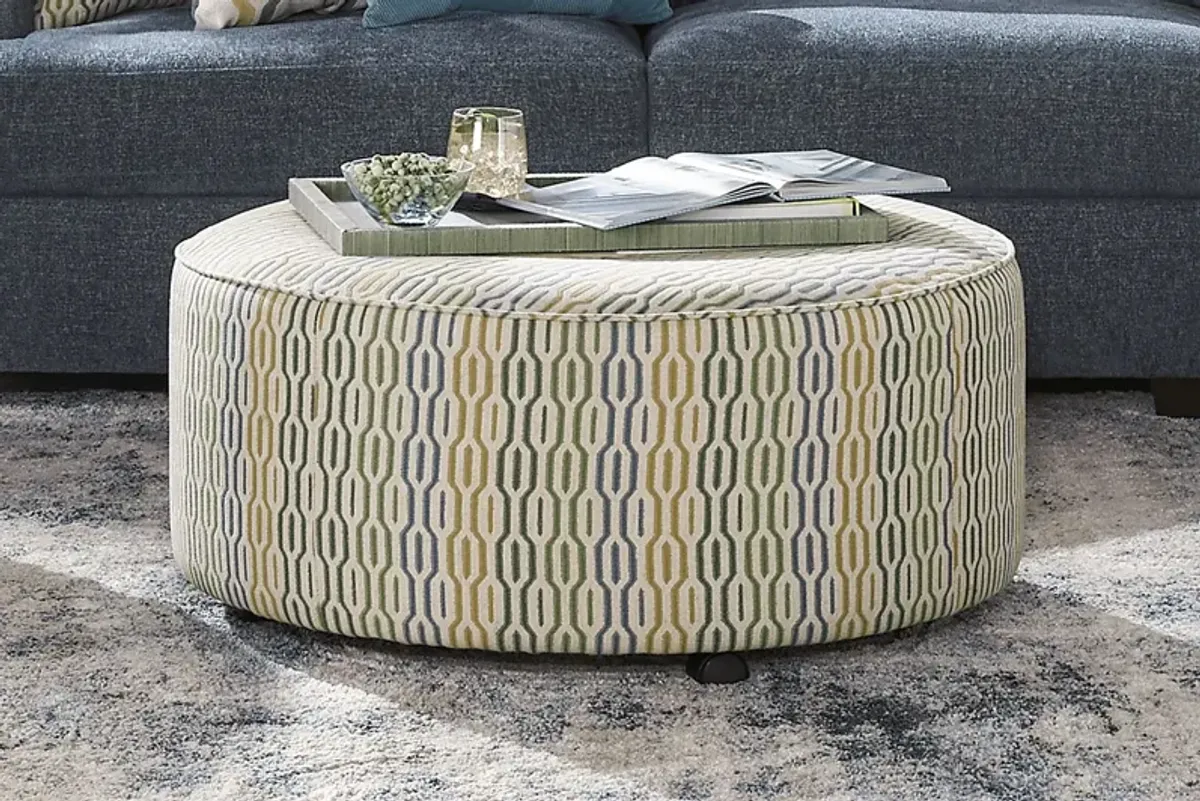 Briar Street Ivory Cocktail Ottoman