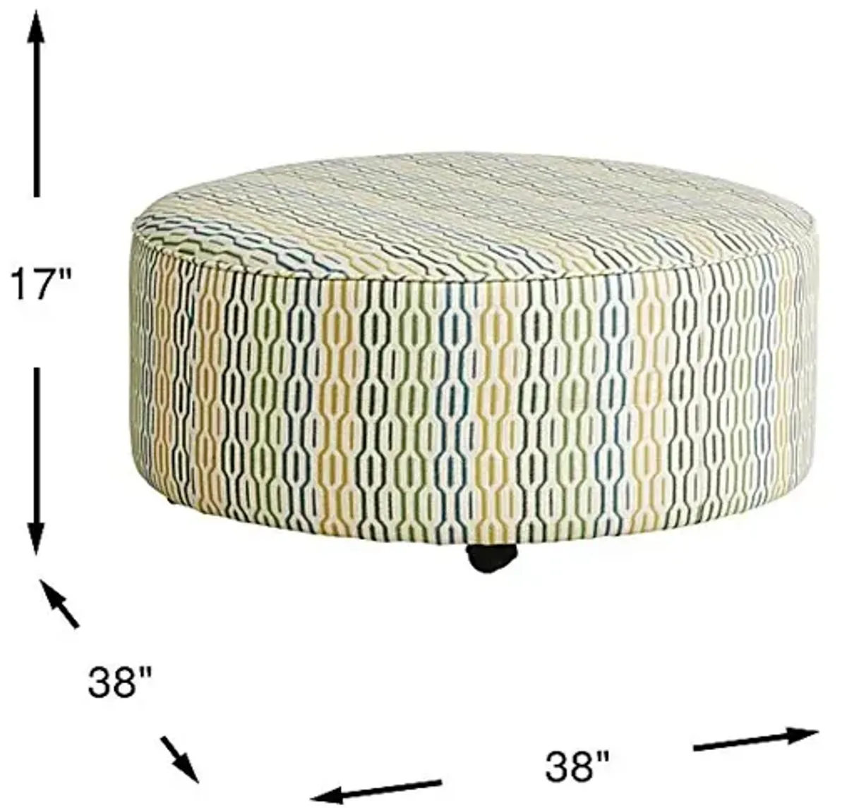 Briar Street Ivory Cocktail Ottoman