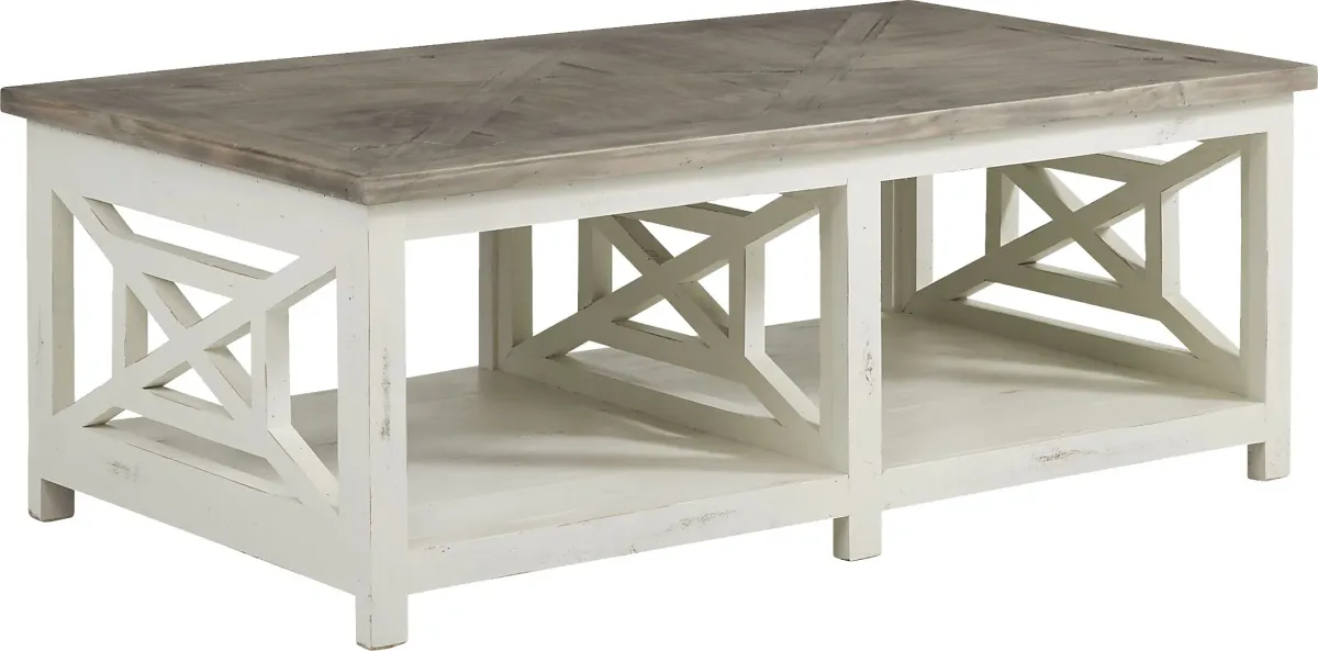 Shelton Ivory 7 pc Living Room with Gel Foam Sleeper