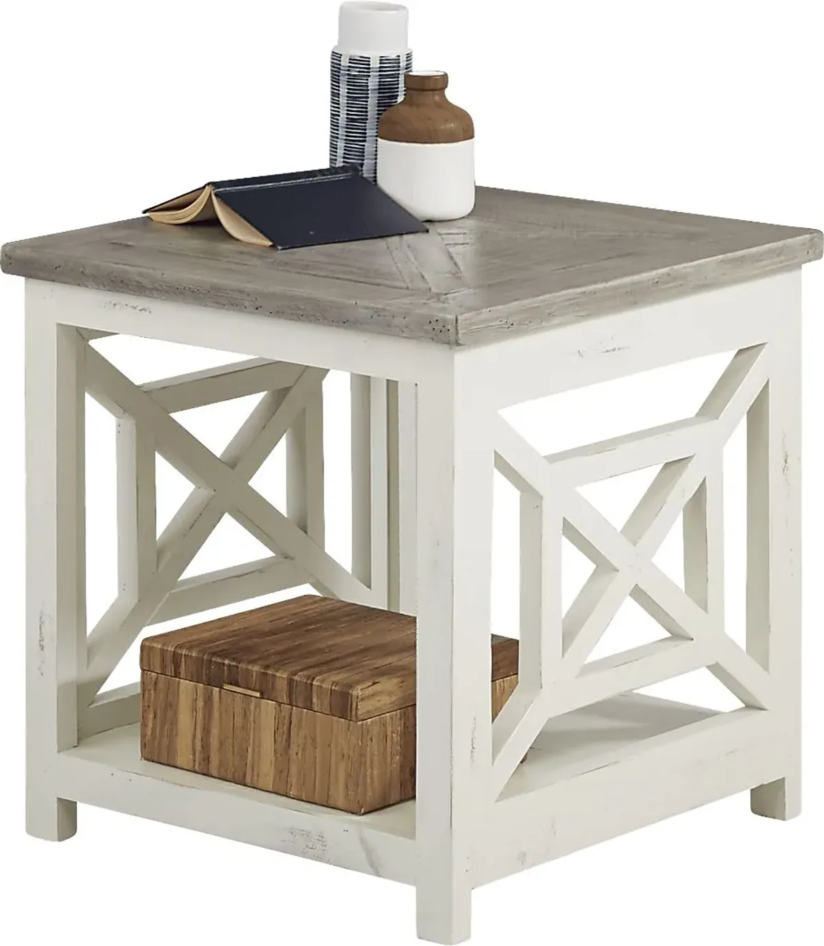Shelton Ivory 7 pc Living Room with Gel Foam Sleeper