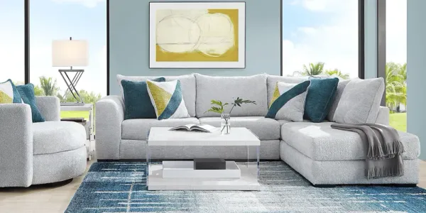 Perry Gray 3 Pc Sectional Living Room