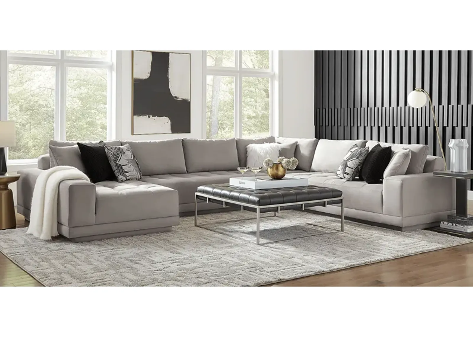 Milano Platinum 5 Pc Sectional Living Room