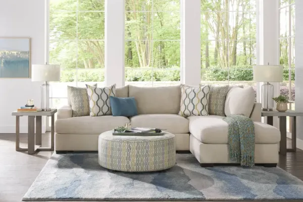 Briar Street Beige Chenille 5 Pc Sectional Living Room