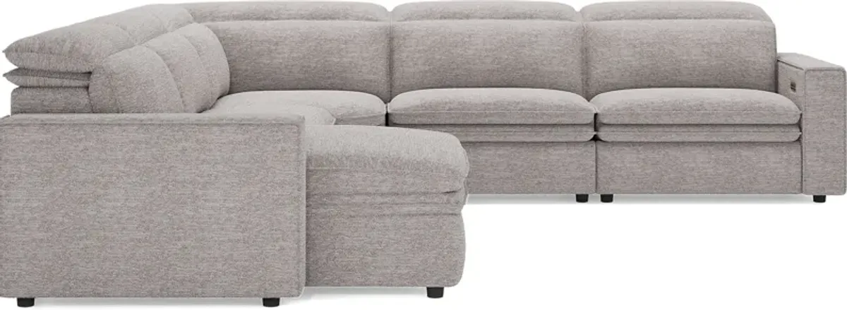Salvator Street Gray 5 Pc Dual Power Reclining Sectional