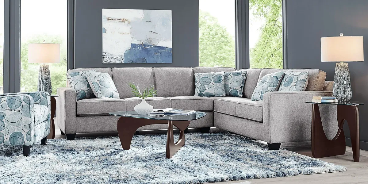 Alanis Bay Gray 6 Pc Sleeper Sectional Living Room