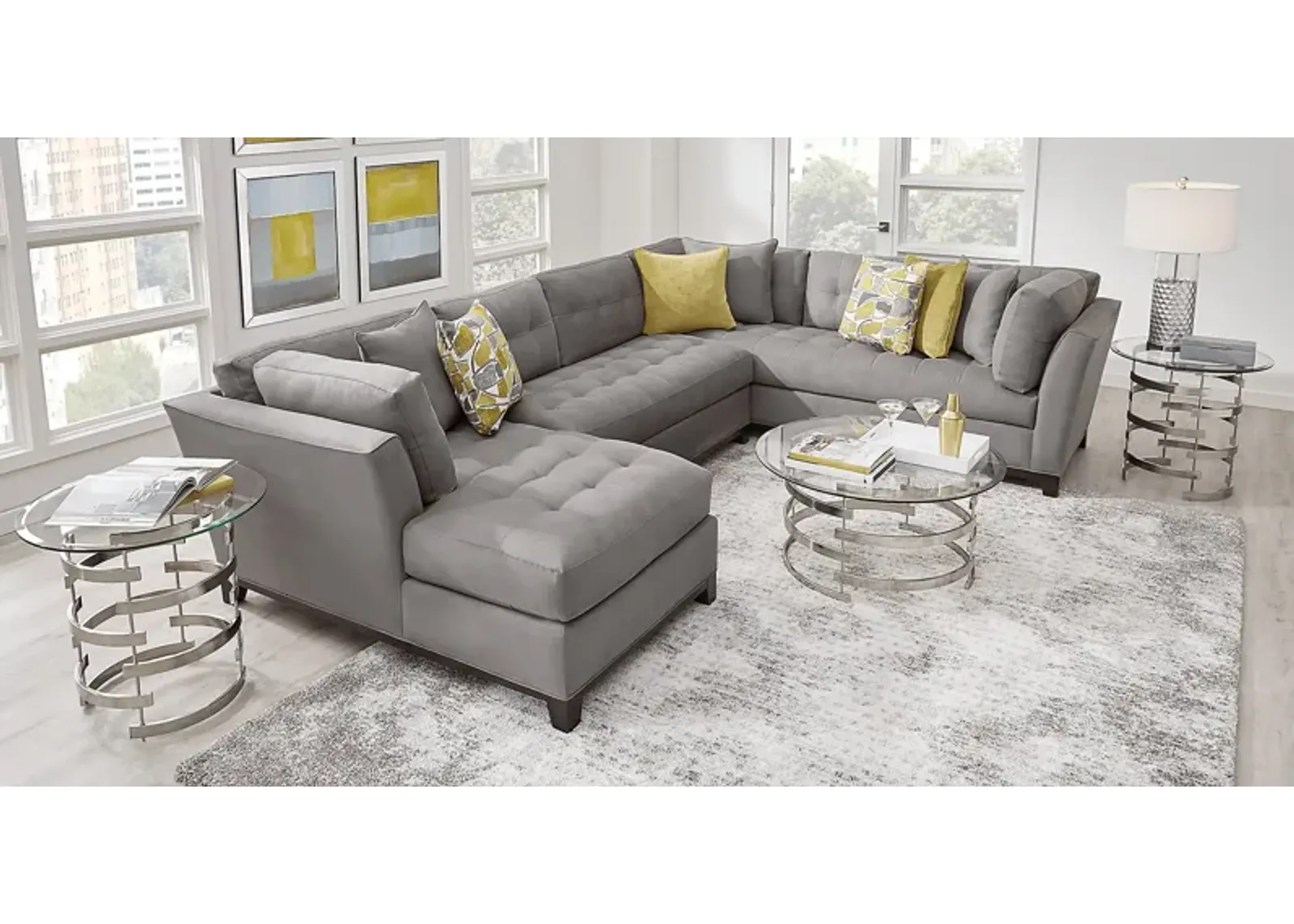 Metro Gray 4 Pc Sectional Living Room