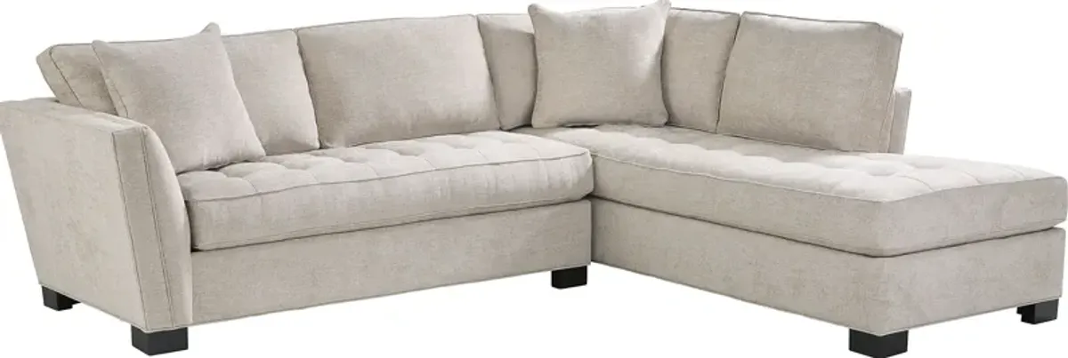 Calvin Heights Mushroom Textured 2 Pc Sectional