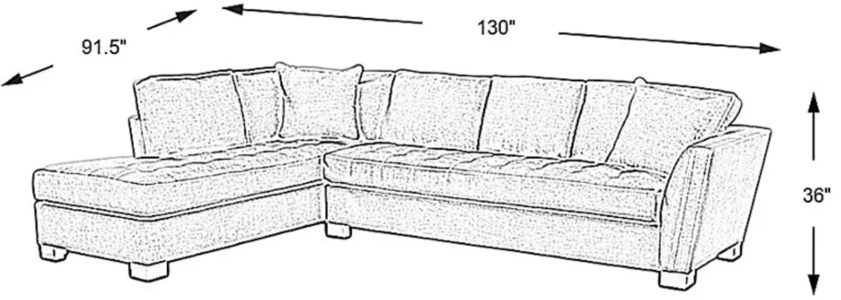 Calvin Heights Mushroom Textured 2 Pc XL Sectional