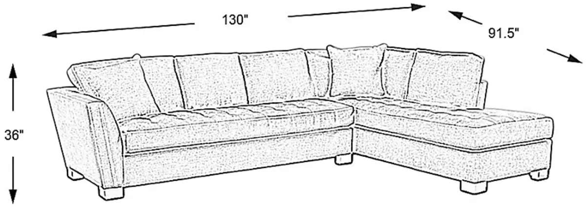 Calvin Heights Mushroom Textured 2 Pc XL Sectional