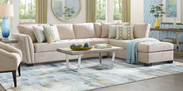 Calvin Heights Mushroom Textured 2 Pc XL Sectional