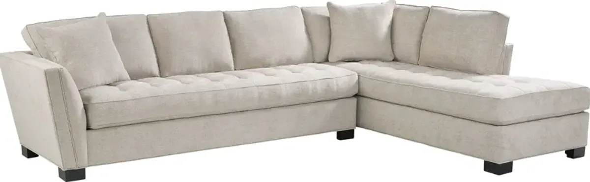 Calvin Heights Mushroom Textured 2 Pc XL Sectional