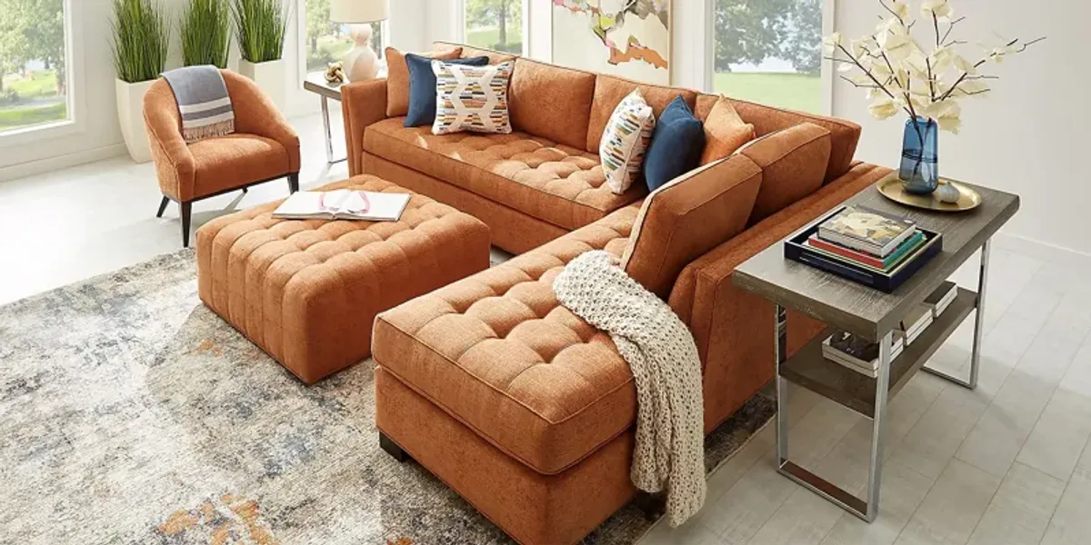 Calvin Heights Russet Textured 2 Pc XL Sectional